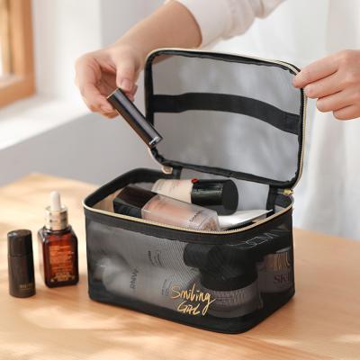 China High Quality 5pcs Cosmetic Bag Sets Travel Mesh Makeup Brush Bag Large Capacity Transparent Portable Storage Bag for sale