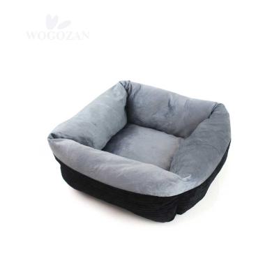 China Soft Plush Dog Corduroy Latex Bedroom Sleep Washable Luxury Cat Comfortable Pet Bed Warming Kennel for sale