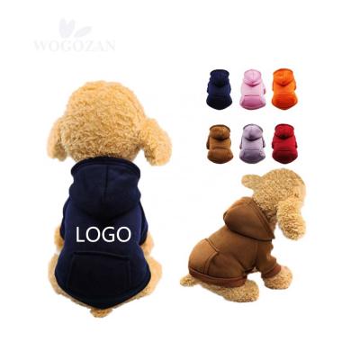 China Stocked Wholesale Dog Hoodies With Low MOQ Winter Warm Cute White Pocket Hat China Custom Dog Clothes Wear for sale