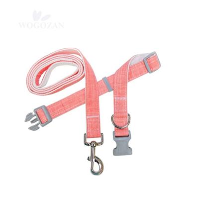 China Hot Sale Outdoor Bamboo Fiber Strap Training Dog Lead Leash Durable Collar Stocked Walking Adjustable Pet Rope for sale