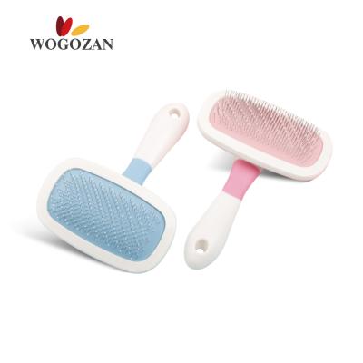 China Viable Cat Grooming Self Cleaning Pet Brushes Wogozan Pet Grooming Slicker Brush Comb Dog Massage for sale