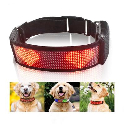 China Stocked Dog Collar LED Light Up Para Perro DIY 7 Colors Multi Languages ​​Safety Night Walking USB LED Dog Collar for sale