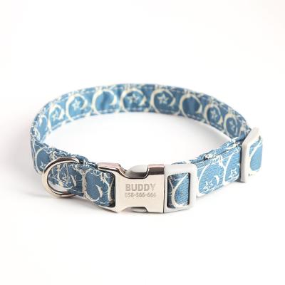 China Floral Design Free Adjustable Fashion Metal Private Label Pet Name Dog Collar Luxury Stocked Dogs Para Perros for sale