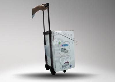 China Cardboard POP Cardboard Trolley Box For Exhibition Advertising With wheels for sale