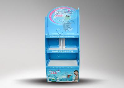 China De Rekken van de het Kartonvertoning van de compensatiedruk met Blauwe kleur voor Natte baby veegt in supermarkt af Te koop