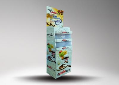 China Three Shelves Cardboard Retail Floor Display Stands For POS Snack Food Retailing for sale