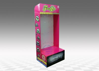 China Pink Glossy Cardboard Floor Hooks Display Stand Car Fresh Promotion for sale