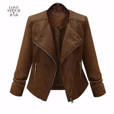 China Latest OEM &ODM Breathable Wholesale European Style PU Leather Jacket For Women With Good Quality for sale