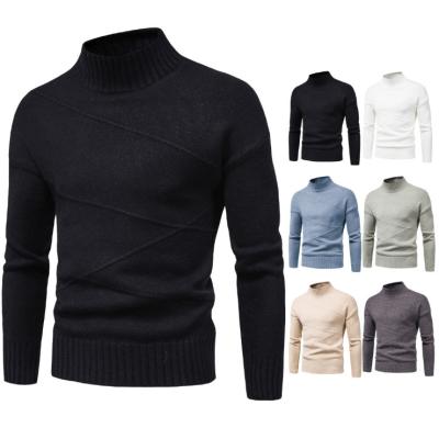 China Fashion Knitting Sweater Men Pullover Half High Neck Fit Long Sleeve Breathable Thin Casual Sweater for sale