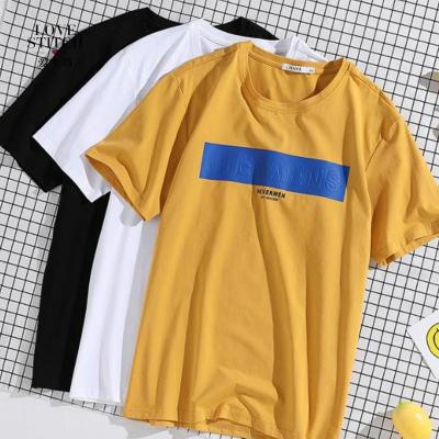 China Custom Printing 2019 Summer Screen Cotton T-shirts Cheap Anti-shrink Printing Boys Stylish T-shirt Men's OEM Oversize White T-shirt for sale