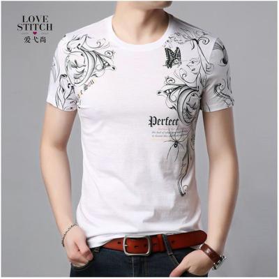 China New Mens Anti Shrink Printing Short Sleeve T-shrits , Casual T-shirt With Custom Design for sale