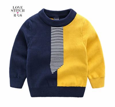 China Anti-pilling New Design Knit Colorful Printed Baby Boy Sweater Boutique Winter Baby Boy Sweater Designs Long Sleeves Home Warm Sweater for sale