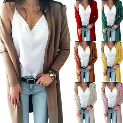 China high quality Anti-wrinkle fashion women pocket cardigans for ladies knit long cardigan sweater for sale