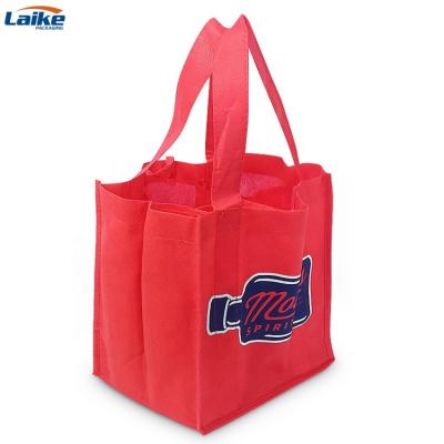 China Wholesale Durable Black Single Bottle Tote Bag Holder, Reusable Nonwoven Gift Wine Bag Promotion for sale