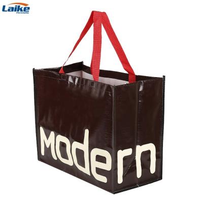 China Durable promotional reusable custom printed eco black laminated groceory non woven shopping bag tote bag for sale