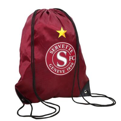 China Shoe Logo Sports Backpack Bag Customized Burlap Sack Carry Bag Waterproof Polyester Drawstring Shoe Sack For GMY for sale