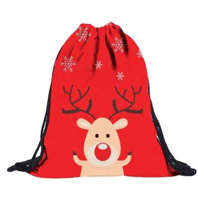 China Reusable Natural Organic Cotton Christmas Gift Muslin Drawstring Canvas Bag New Design Gift Bag for sale