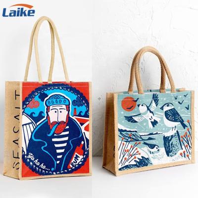 China Custom wedding eco-friendly use promotion OEM printing waterproof and reusable Halloween packing eco gift bag shopping jute for sale