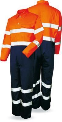 China Hi Strength Safety Workwear Coverall Coveralls EN20471 100%cotton Anti Shrink Coverall for sale