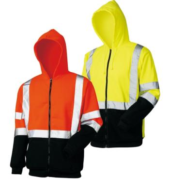 China Hi Vis Reflective Safety Polar Fleece Windproof Hoodie Jacket for sale