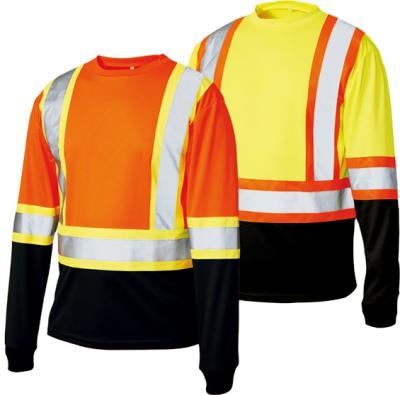 China 100% Cotton/Polyester Alternate Forces Orange Safety Reflective Shirt With Knitted Reflective Tape for sale