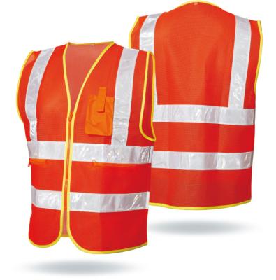 China High Visibility Safety INSTANT Reflective Construction LED Manufacturer Cheap Orange Vest for sale