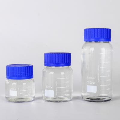 China Modern 500ml Lab Empty Bottle Graduated Reagent Bottle Clear Glass for sale