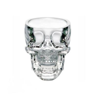 China Transparent Glass Double Head Glass Skull Vodka Glass for sale