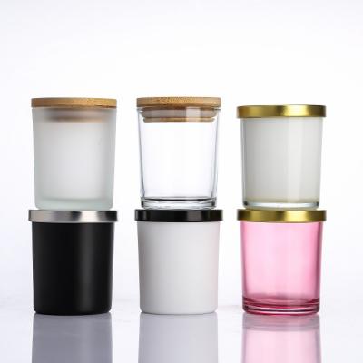 China Gift & Open the best quality wholesale price glass transparent candle jar, cylindrical, for placing candles for sale