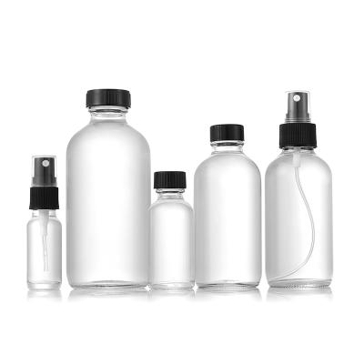 China Clear Glass Products 15ml 30ml 60ml 120ml Glass Bottle Essential Oil Vacuum Pump Spray Bottle for sale