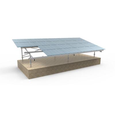 China Open Terrain Flat Roof Solar Panels Mounting Adjustable Triangle Solar Rack System Ground Mount System On Screw Pile for sale