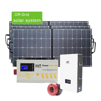 China Home Solar Panel System For Building With 5KW Lithium Battery Off Grid for sale