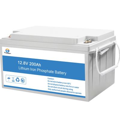 China Household Solar Appliances Battery 12.8V 200Ah Lifepo4 with BMS Rechargeable Lithium Ion Battery for sale