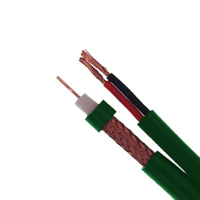 China Stranded Bare Copper KX6 With Power Cable 2*0.50mm2 75 Ohm CCTV Coaxial Cable for sale