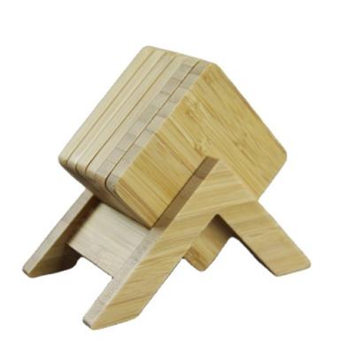 China Europe Custom Make Modern Design Bamboo Wooden Coaster Set for sale