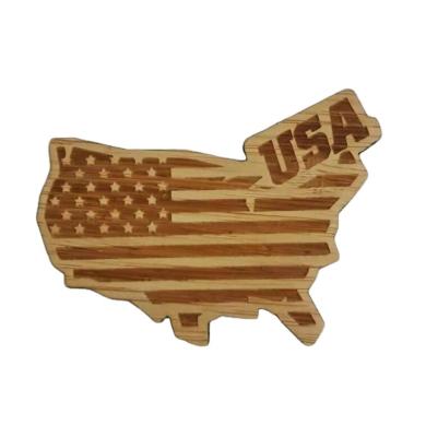 China China Customized Creative Laser Engraved USA Landmark Souvenir Fridge Wooden Building Magnet for sale