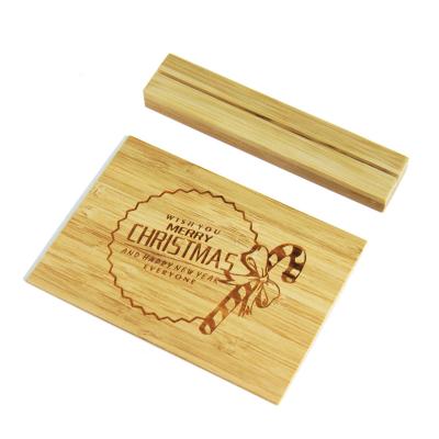 China Europe Wooden Base Photo Postcard Bamboo Greeting Card Display Stand for sale