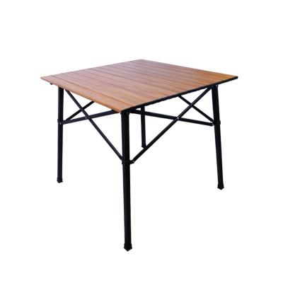 China Easy Carrying Outdoor  Portable Folding Camping lightweight Table Aluminum imitative wood grain table for picnic for sale