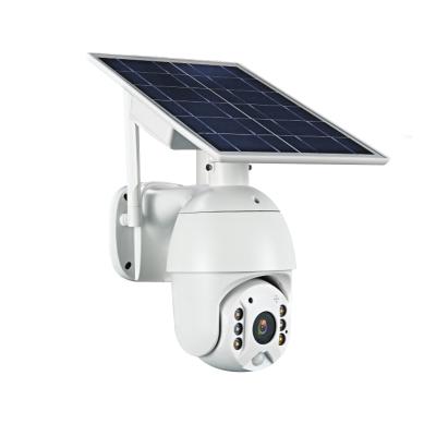 China NIGHT VISION CCTV Camera 4G 1080P Wifi IP CCTV Solar Powered Outdoor PTZ Solar Wireless Camera with 6 Batteries for sale