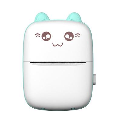 China Black and White Cute Cat Shape Mini Thermal Printer for Study Materials Photo Printing 57x30mm Paper Size Sticker Printer for sale