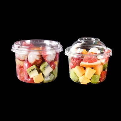 China Cheap DOUBLE WALL PET Disposable Plastic Food Container Cups With Lids for sale