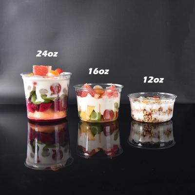 China Disposable DOUBLE WALL PET Plastic Cups With Lid for sale