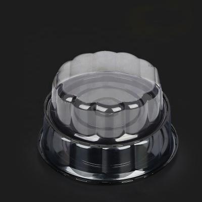 China Eco-Friendly PVC Disposable Pet Book Logo Transparent Big Circle Acrylic Plastic Wedding Around 6 7 8 9 Inch Cake Packaging Box for sale