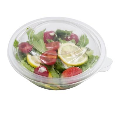 China Disposable Custom Transparencies Recycle Plastic PET Salad Bowl With Lid for sale