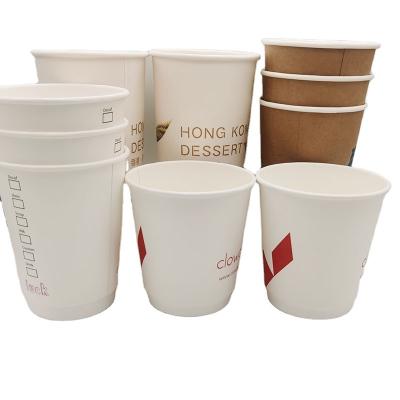 China 8oz 12oz 16oz Eco-Friendly Wholesale Biodegradable Custom Coffee Mugs Logo Disposable Double Wall Paper for sale