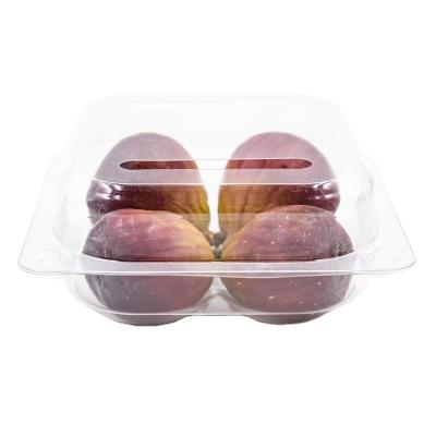 China 4 Pcs Disposable Wholesale Fig Fruit Packaging Container Plastic Fruit Box With Lid for sale