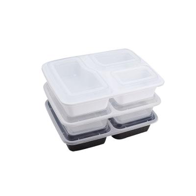 China Custom Wholesale Cheap Microwavable 2 3 4 Compartment Plastic Food Container Box With Lid for sale