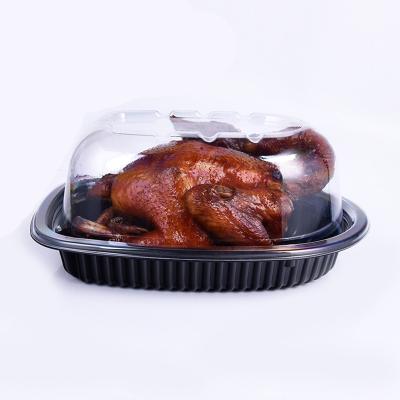 China Disposable Microwavable Roast Chicken Box Packaging Plastic Storage Containers for sale