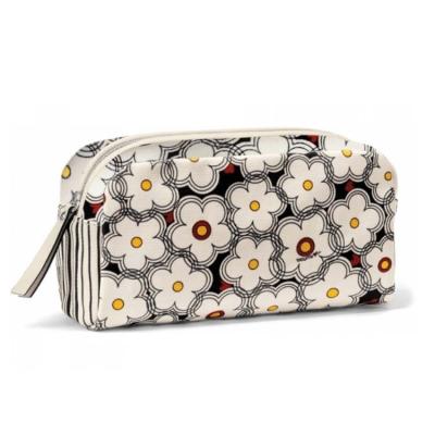 China Fashion Promotional Flowers Waterproof Travel Portable Makeup Cosmetic Bag Canvas Toiletry Bag for sale