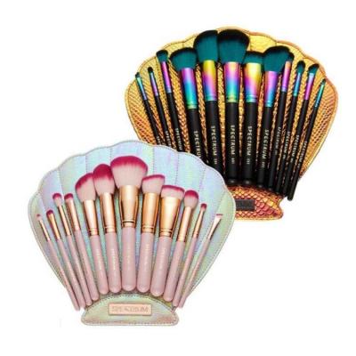 China Fashoion Fashion Seashell PU Beauty Bag Brush Bag Makeup Tool Cosmetic Toiletry Bag With Metal Chain for sale